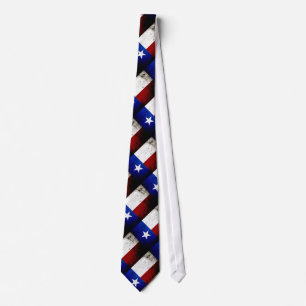Black Grunge Texas State Flag Tie