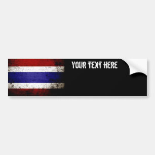 Black Grunge Thailand Flag Bumper Sticker