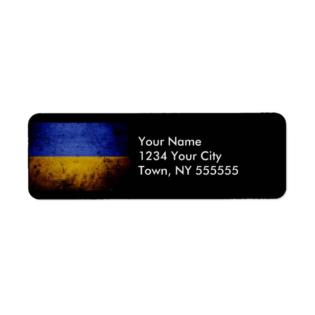 Black Grunge Ukraine Flag (Front)
