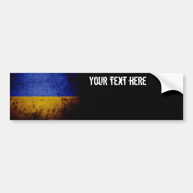 Black Grunge Ukraine Flag Bumper Sticker (Front)