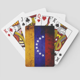 Black Grunge Venezuela Flag Playing Cards