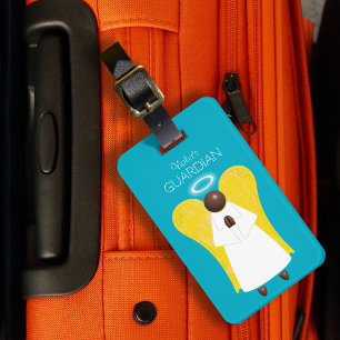 Black Guardian Angel, (double-sided) Luggage Tag