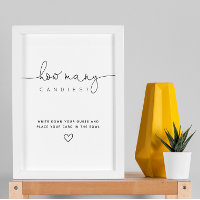 Black Guess How Many Candy Script Baby Shower