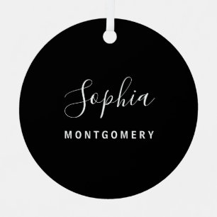 Black Guest Name Table No Wedding Seating Keepsake Metal Ornament