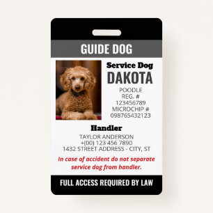 Black Guide Dog Logo QR Code Photo ID Badge