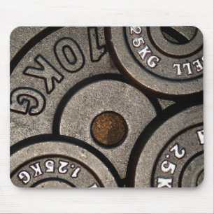 Black Gym Weights Fitness Mouse Pad