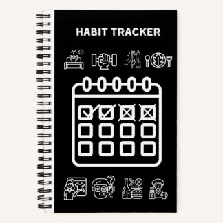 BLACK HABIT TRACKER  NOTEBOOK