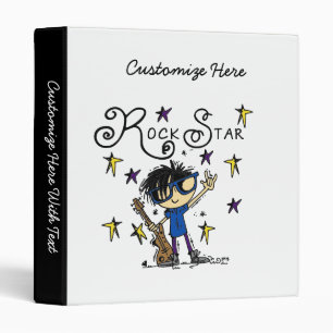 Black Hair Boy Rock Star Binder