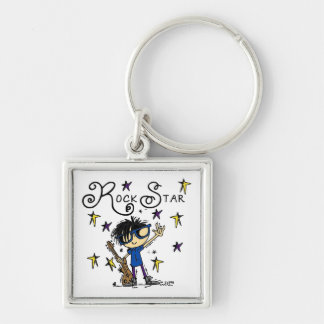 Black Hair Boy Rock Star Keychain