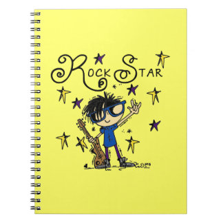 Black Hair Boy Rock Star Notebook