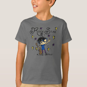 Black Hair Boy Rock Star T-Shirt