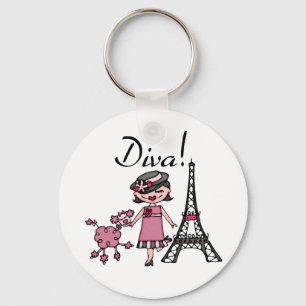 Black Hair Diva Keychain