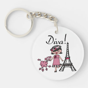 Black Hair Diva Keychain