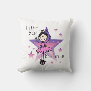 Black Hair Girl Little Star Ballerina Coussin