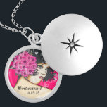 Black Hair Pink Wedding Bridesmaid Necklace<br><div class="desc">Keepsake Necklaces Choose either Silver Plated Gold Finish or Sterling Silver Unique Personalized Custom Wedding Keepsake Wedding Party Necklaces - to change background colour - click customize - click edit - choose last tool in drop down menu and choose from one of the colours shown or enter your rgb hex...</div>