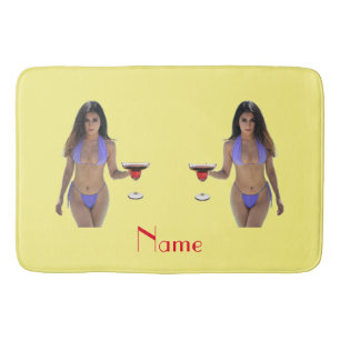 Black-haired Bikini Beauty Thunder_Cove Bath Mat