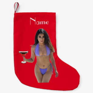 Black-haired Bikini Beauty Thunder_Cove  Small Christmas Stocking