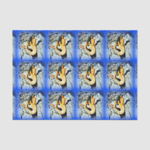 black-haired mermaid blue tissue paper