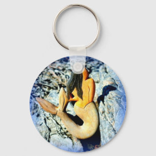 black-haired mermaid keychain