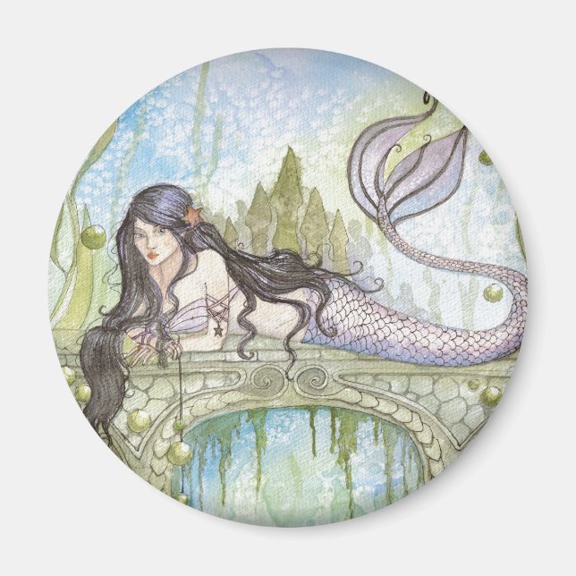 BLACK HAIRED MERMAID MAGNET (Front)