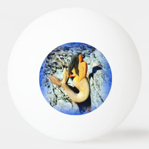 black-haired mermaid ping pong ball