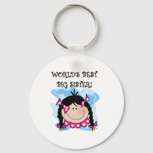 Black Haired World's Best Big Sister Keychain