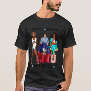 Black Haitian Boss With Afro Strong Woman Patrioti T-Shirt