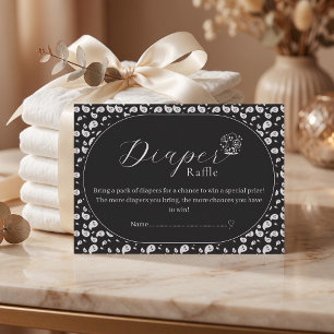 Black Halloween Baby shower Diaper Raffle Enclosure Card