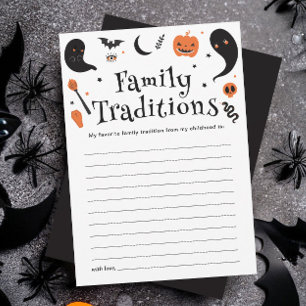 Black Halloween Baby Shower Family Tradtions Card