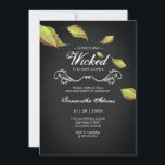 Black Halloween Birthday Invitation Fall Leaves<br><div class="desc">Host a hauntingly stylish birthday bash with this Halloween costume party invitation, featuring bold black tones and rustic fall leaves. Perfect for milestone birthdays like a Sweet 16, 30th, 40th, 50th, or 60th, this invitation blends spooky with seasonal — ideal for October birthdays with autumn flair. The rich black background...</div>