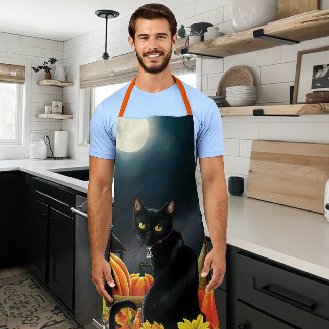 Black Halloween Cat Apron (Creator Uploaded)