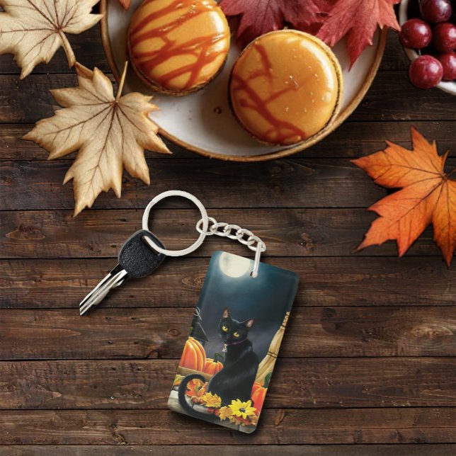 Black Halloween Cat Keychain (Creator Uploaded)
