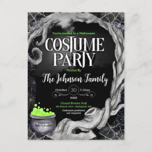 Black Halloween Costume Party Invitation 