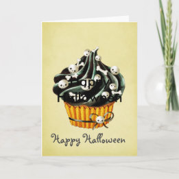 Black Halloween Cupcake Card