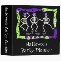 Black Halloween Dancing Skeletons Party Planner
