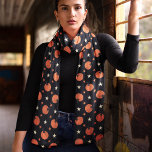 Black Halloween Fall Pumpkins And Stars<br><div class="desc">Celebrate the fall season with this cute pumpkin star pattern black scarf. Featuring charming pumpkins and stars on a black background, this scarf is perfect for adding a festive touch to your autumn wardrobe. Made from soft, lightweight chiffon, it's versatile enough to wear with any outfit. Whether you're dressing up...</div>