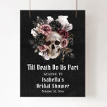 Black Halloween Floral Skull Bridal Shower Welcome Poster<br><div class="desc">Welcome your guests with spooky elegance using our Black Halloween Floral Skull Bridal Shower Welcome Poster! This striking design features a beautifully detailed skull surrounded by dark, gothic florals against a black background, creating the perfect blend of eerie and sophisticated. Ideal for setting the mood at a Halloween-themed bridal shower,...</div>