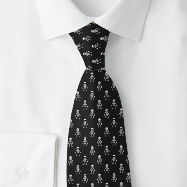 Black Halloween Skeleton Tie (Creator Uploaded)
