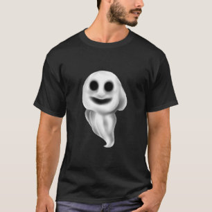 Black Halloween T-Shirt with Spooky Ghost.