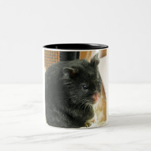 Black Hamster Two-Tone Coffee Mug