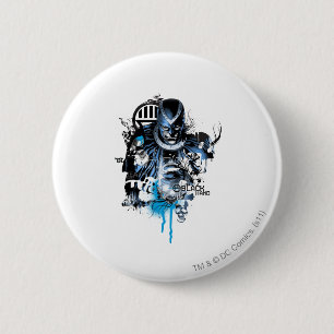Black Hand - Blue Collage 2 Inch Round Button