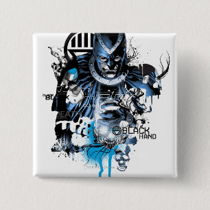 Black Hand - Blue Collage 2 Inch Square Button
