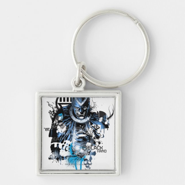 Black Hand - Blue Collage Keychain (Front)