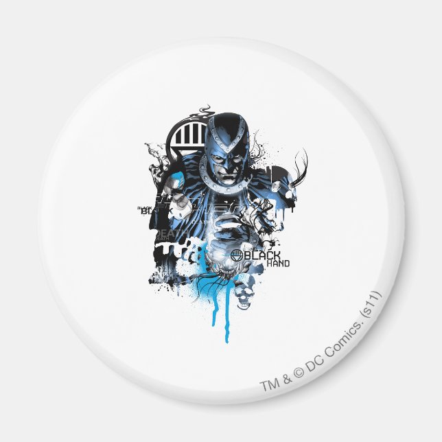 Black Hand - Blue Collage Magnet (Front)