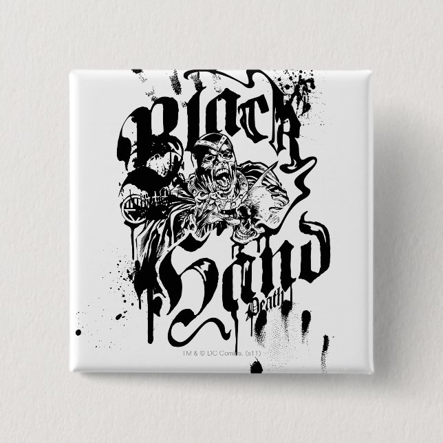 Black Hand - Collage 2 Inch Square Button (Front)