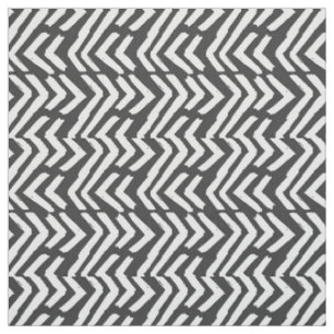 Black Hand Drawn Chevron Pattern Fabric
