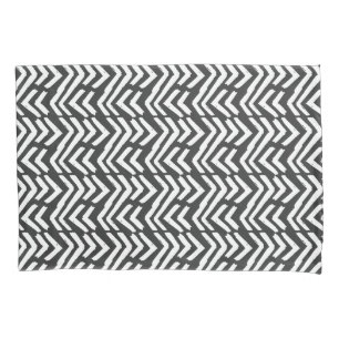 Black Hand Drawn Chevron Pattern Pillowcase
