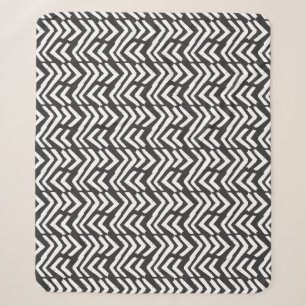 Black Hand Drawn Chevron Pattern Sherpa Blanket