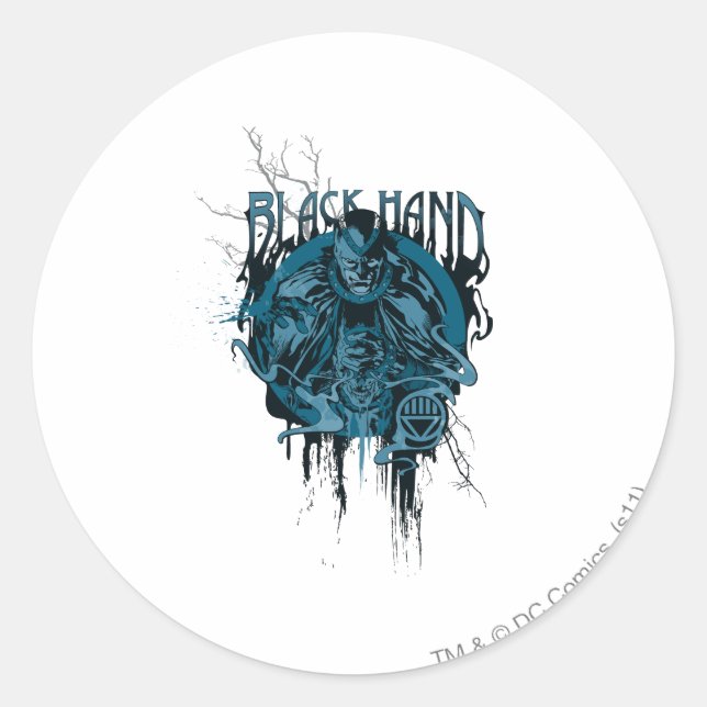 Black Hand - Graphic Collage Classic Round Sticker (Front)