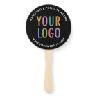 Black Hand Held Fan with Company Logo Custom Print